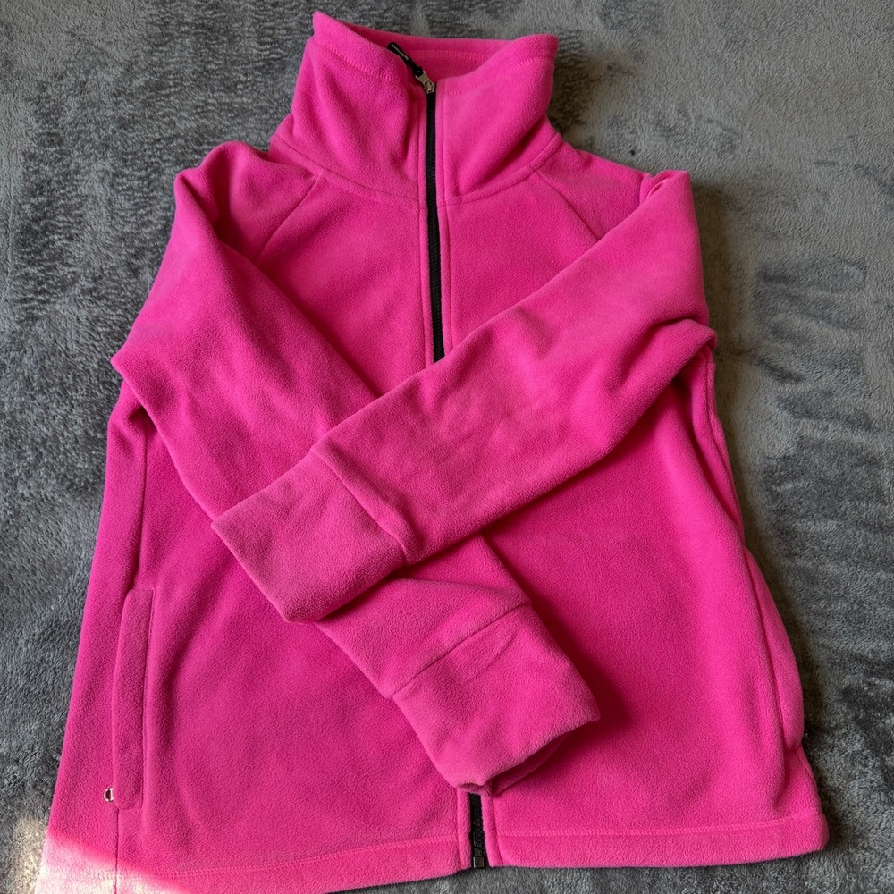 Calvin Klein Performance Womens Pink Fleece Full Zip Mock Neck Jacket Large L/G‎